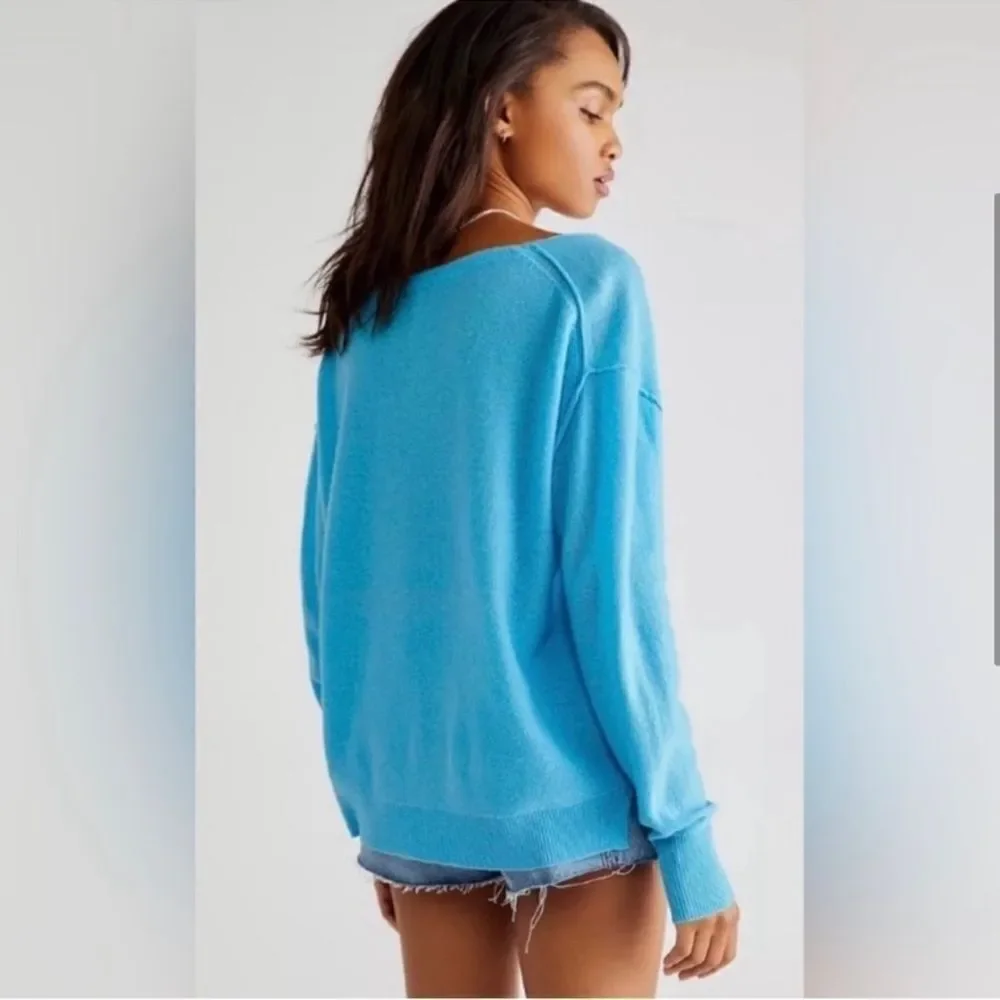 NEW FREE PEOPLE HARMONY CASHMERE V NECK SWEATER